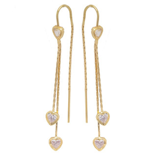 Ohrringe Herzen Ohrhänger Ohrstecker Ohrschmuck Gelbgold Paar