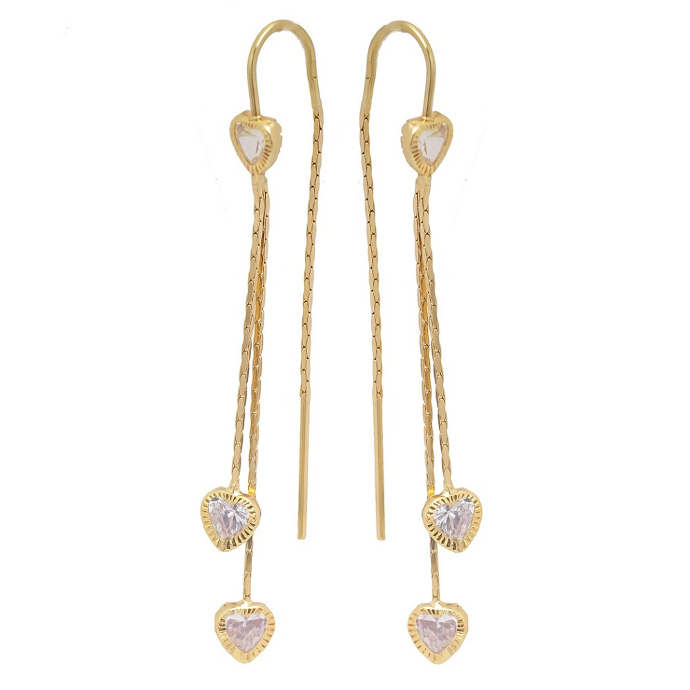 Ohrringe Herzen Ohrhänger Ohrstecker Ohrschmuck Gelbgold Paar