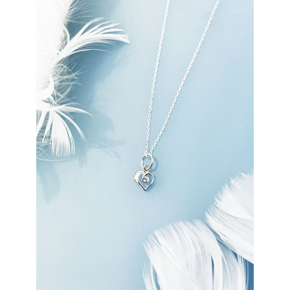 925 Silber Damen Medaillon Anhänger Herz mit Zirkonia