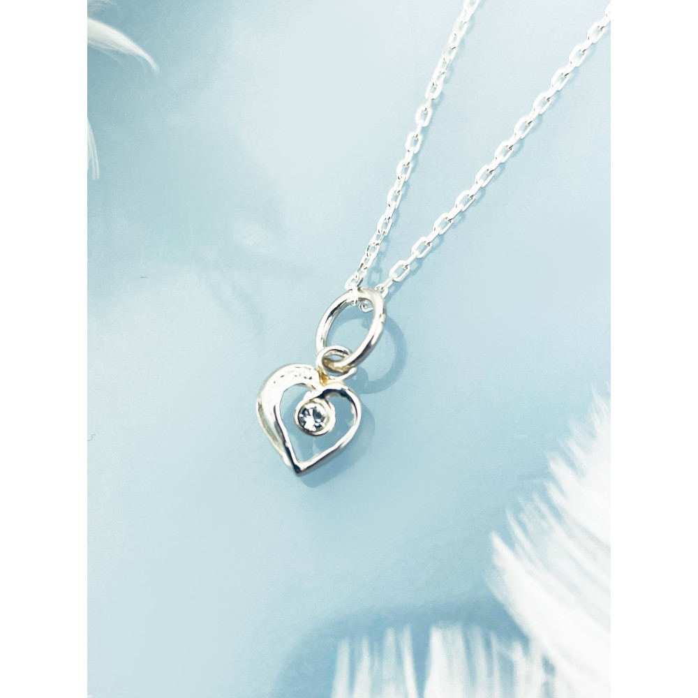 925 Silber Damen Medaillon Anhänger Herz mit Zirkonia