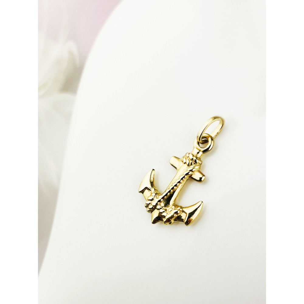 Anhänger Anker Kettenanhänger Gelbgold Goldanhänger 585er 14KT