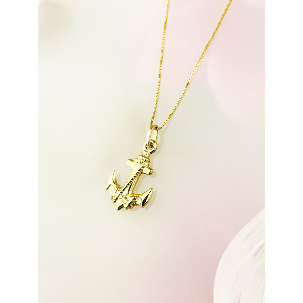 Anhänger Anker Kettenanhänger Gelbgold Goldanhänger 585er 14KT