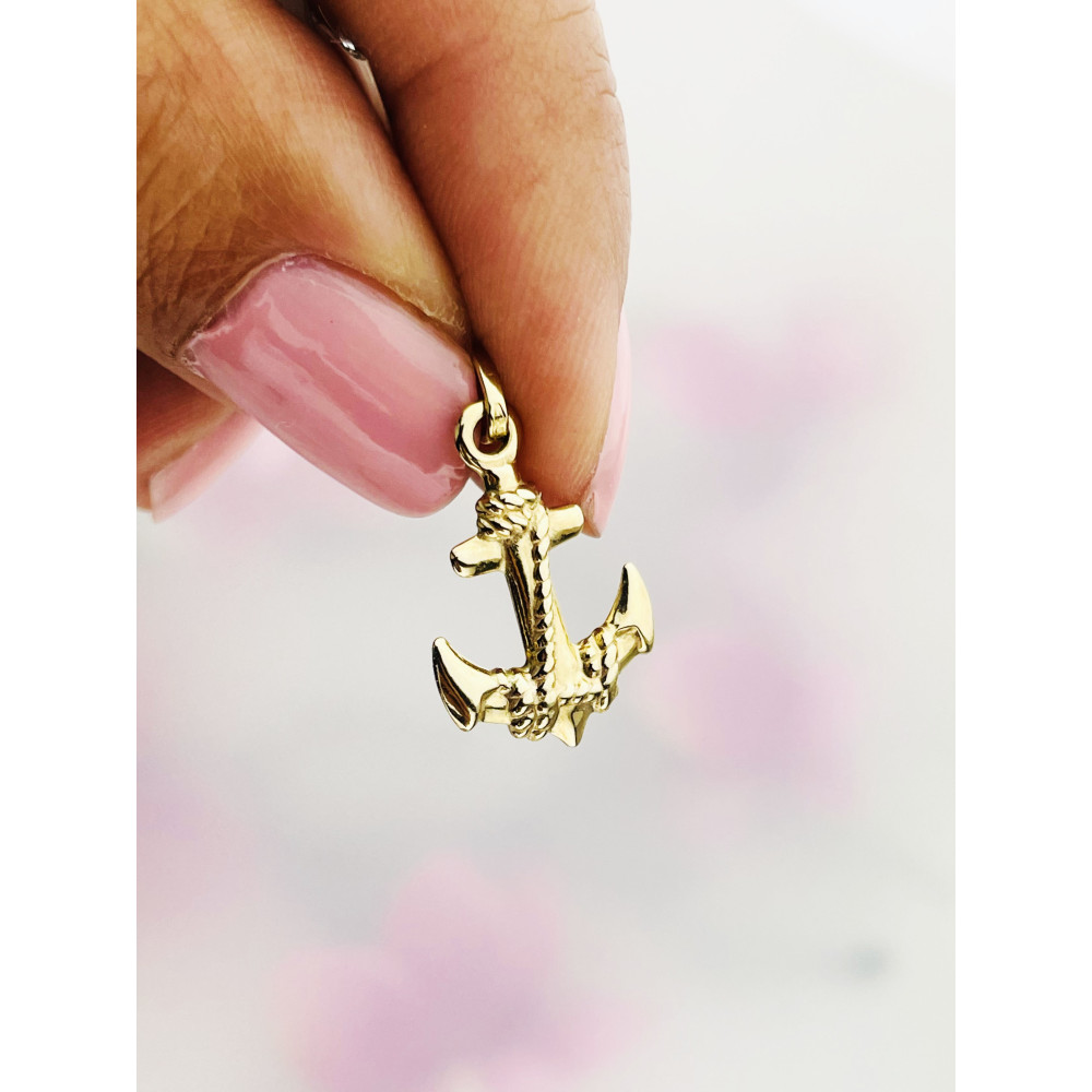 Anhänger Anker Kettenanhänger Gelbgold Goldanhänger 585er 14KT