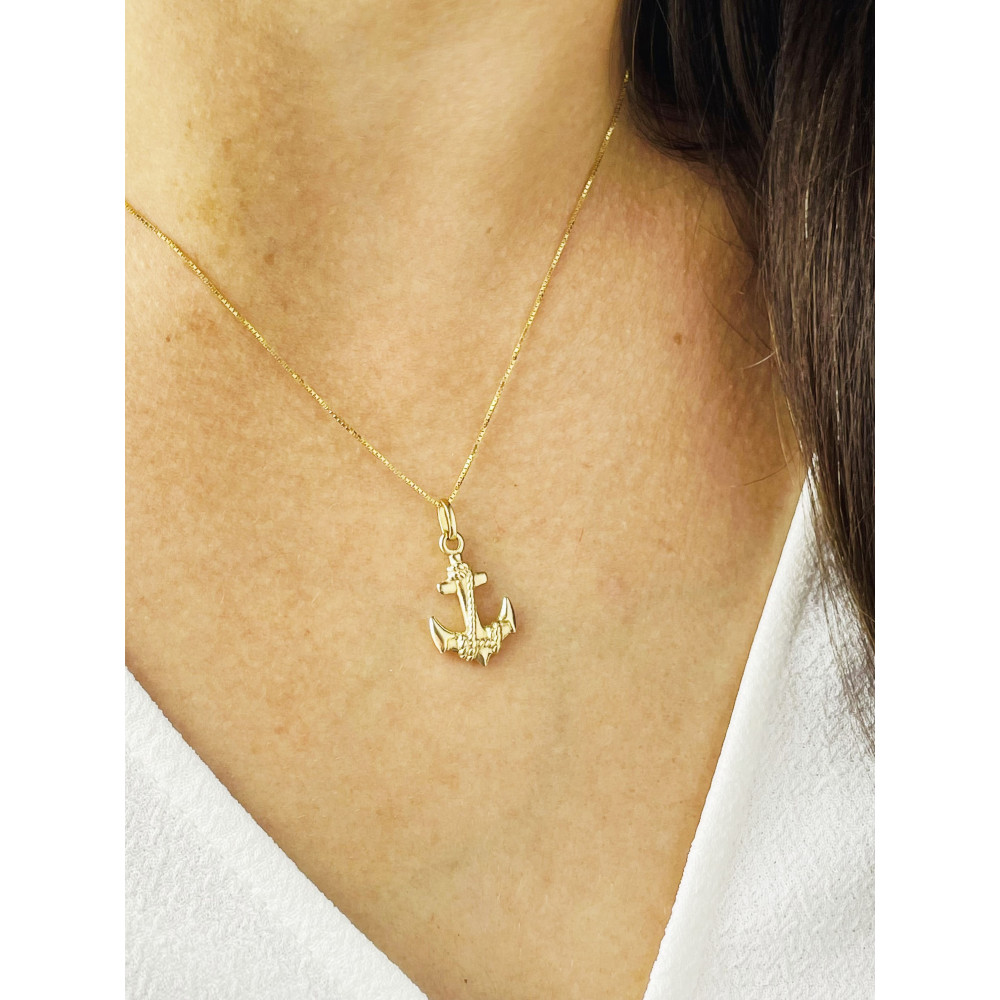 Anhänger Anker Kettenanhänger Gelbgold Goldanhänger 585er 14KT