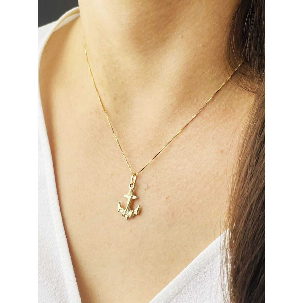 Anhänger Anker Kettenanhänger Gelbgold Goldanhänger 585er 14KT