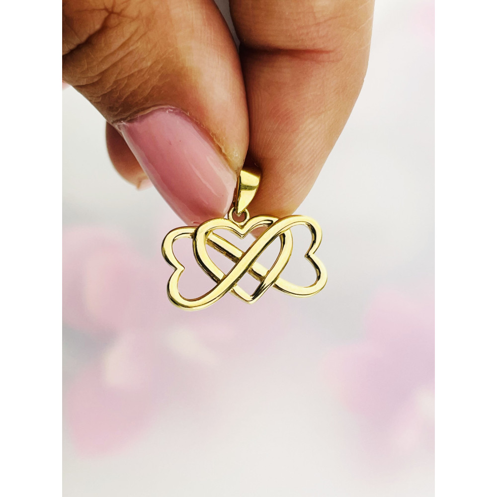 Anhänger Infinity Kettenanhänger Gelbgold Goldanhänger  Zeichen Unendlichkeit 333er