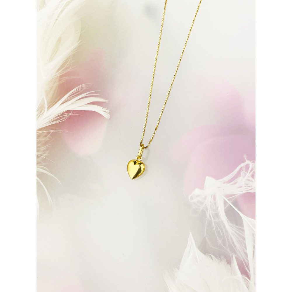 Złoty wisiorek serce zawieszka serduszko figurka gładka polerowana