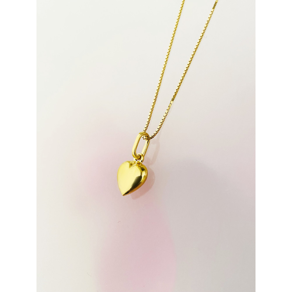 Złoty wisiorek serce zawieszka serduszko figurka gładka polerowana