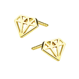 Diamant Creolen Ohrringe Ohrhänger Ohrstecker Ohrschmuck Paar Gelbgold 585er 14KT