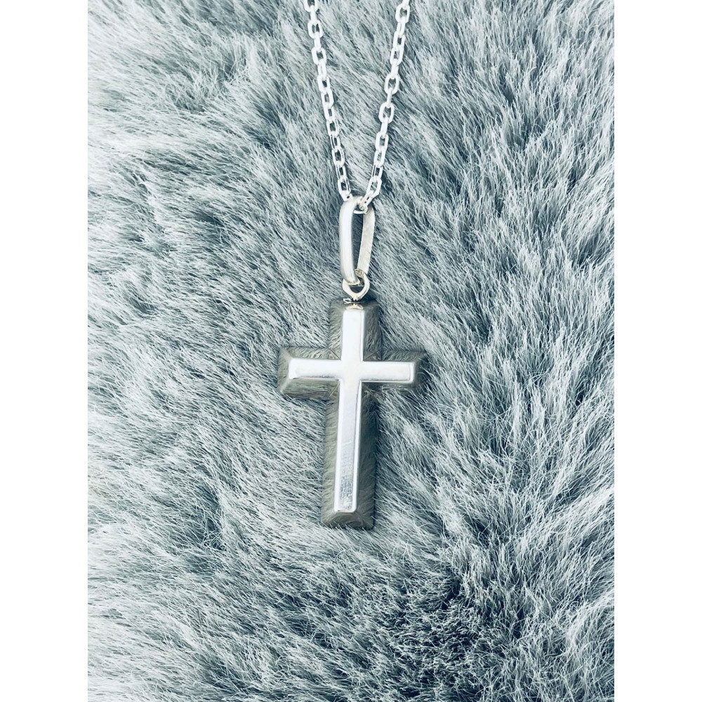 copy of Srebrny komplet naszyjnik łańcuszek rombo zawieszka Archanioł Michał