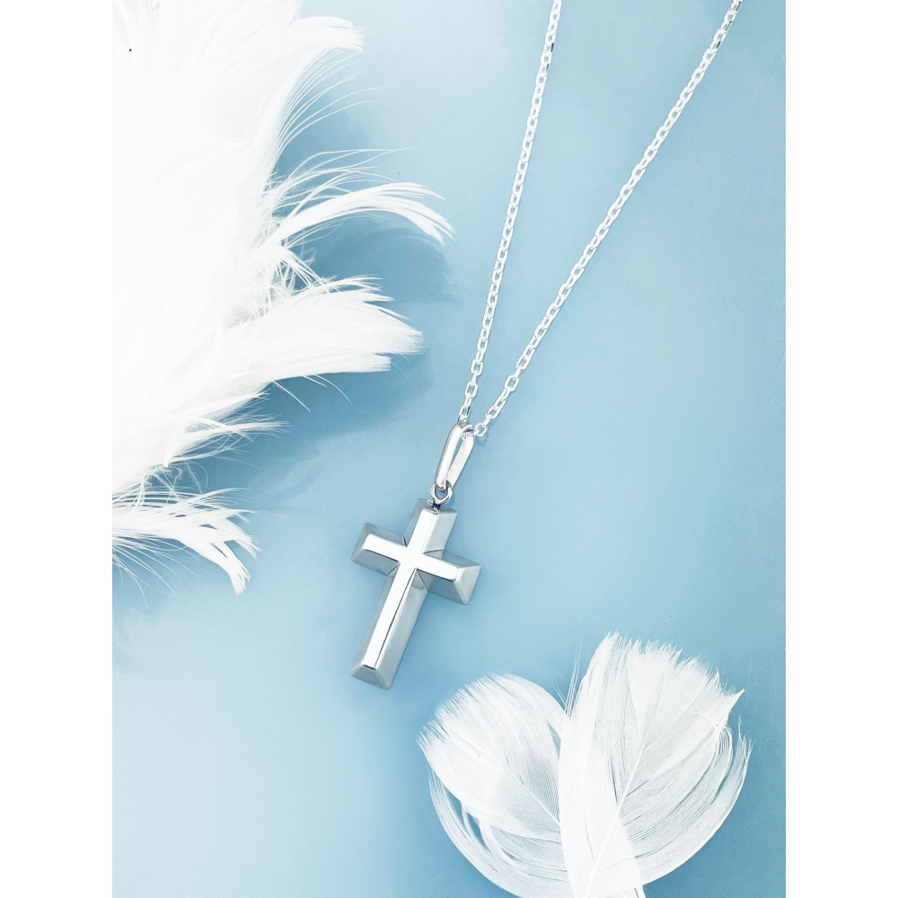 copy of Srebrny komplet naszyjnik łańcuszek rombo zawieszka Archanioł Michał