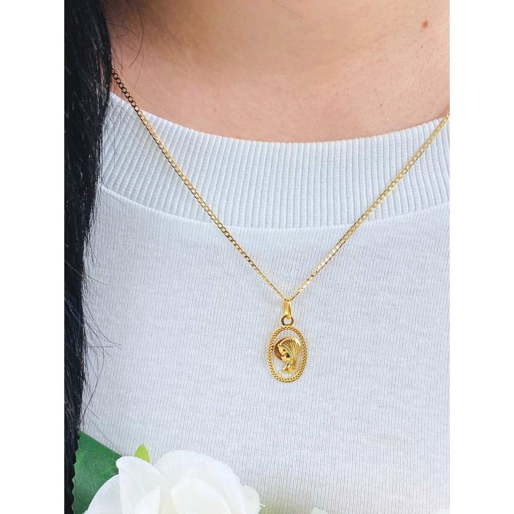 Złoty Medalik Zawieszka Matka Boska Fatimska