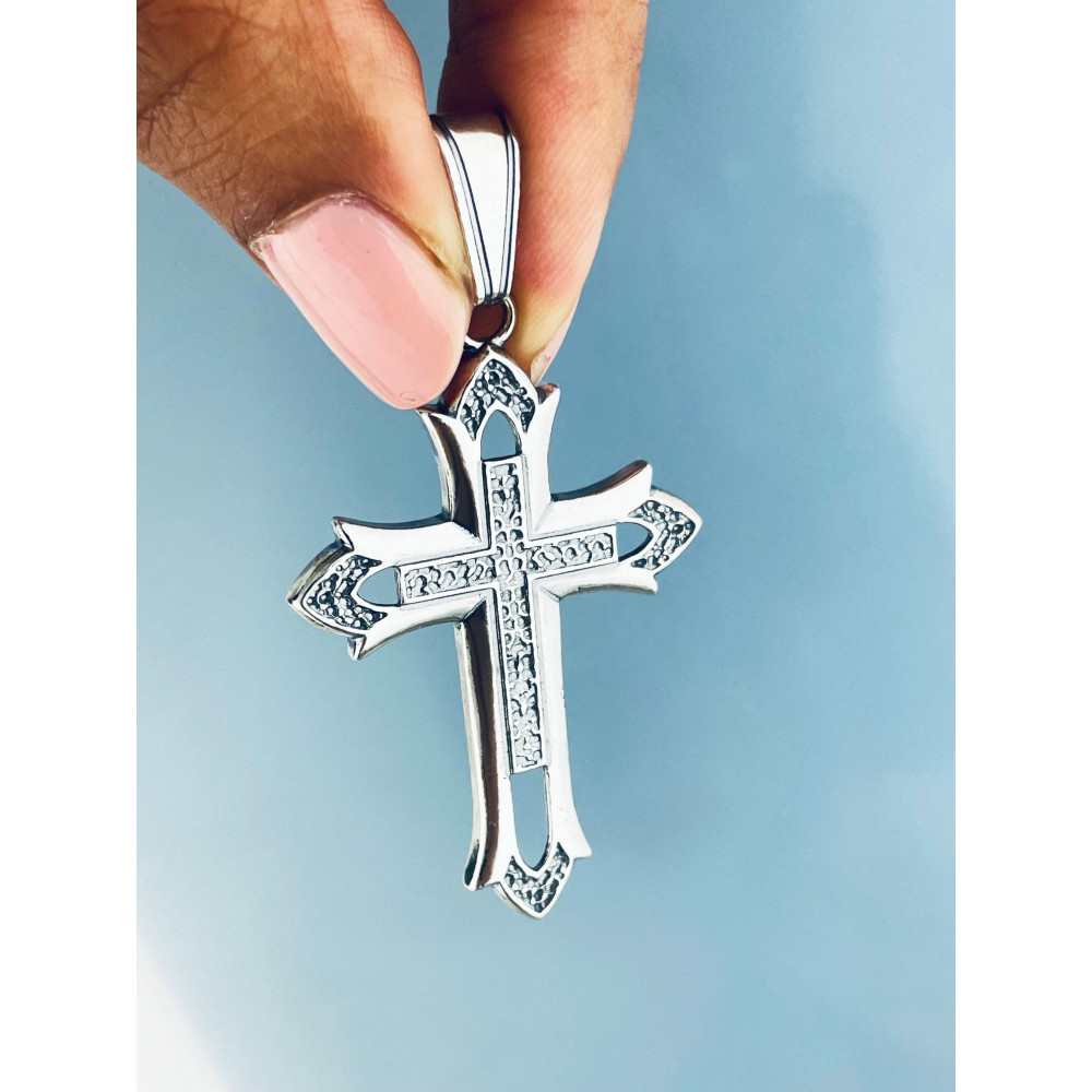 Silber 925er Anhänger Kreuz  gotisches Kreuz Erstkommunion Taufe