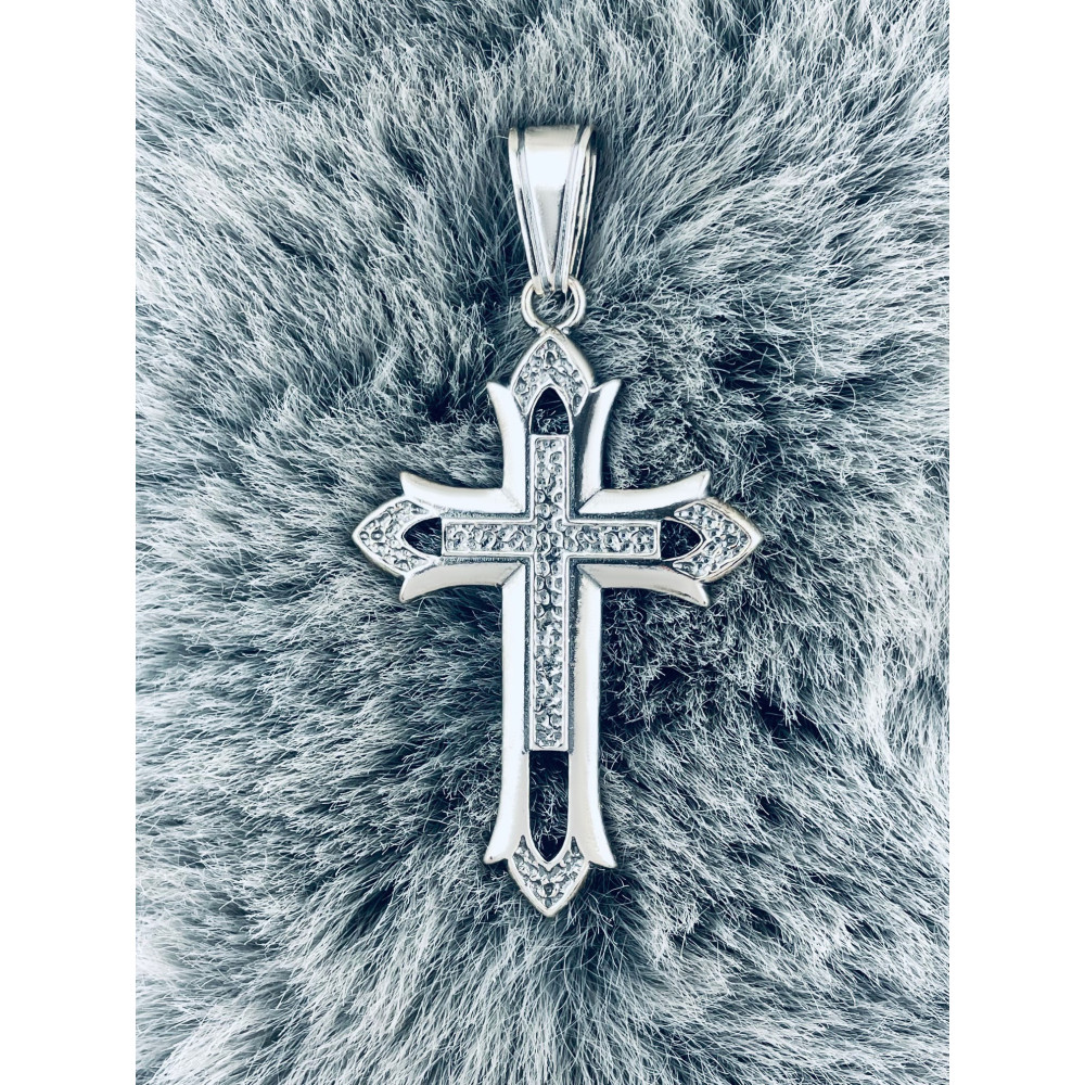 Silber 925er Anhänger Kreuz  gotisches Kreuz Erstkommunion Taufe