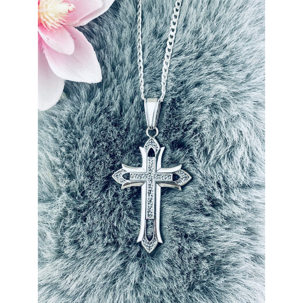 Silber 925er Anhänger Kreuz  gotisches Kreuz Erstkommunion Taufe