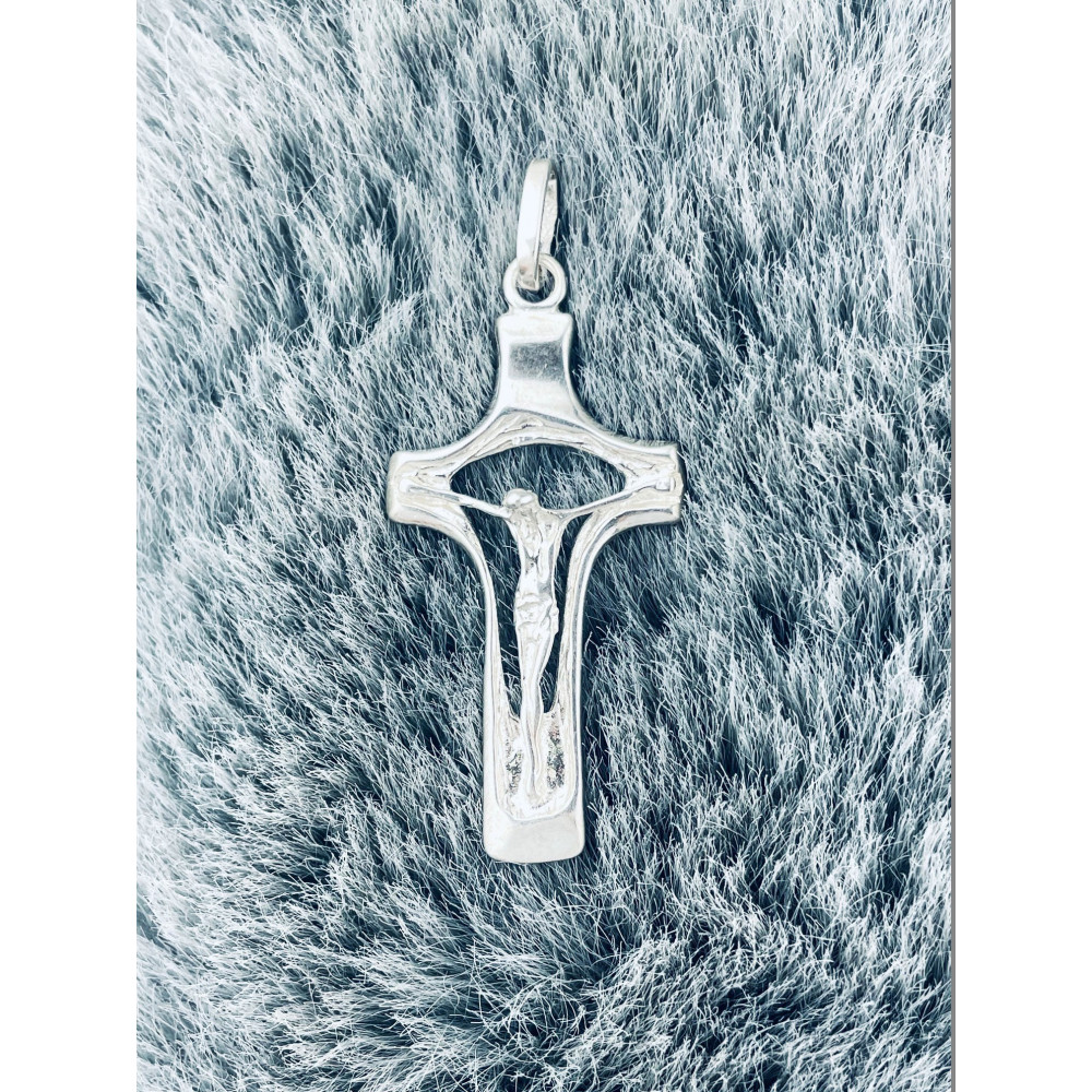 Silber Anhänger Kreuz mit Jesus Christus Erstkommunion Taufe