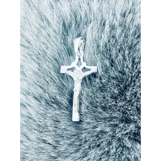 Silber Anhänger Kreuz mit Jesus Christus Erstkommunion Taufe