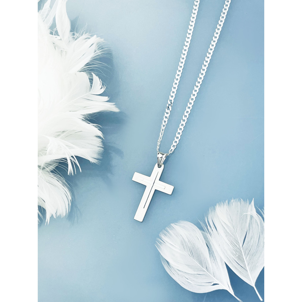 Silber Anhänger Kreuz  Christus Erstkommunion Taufe