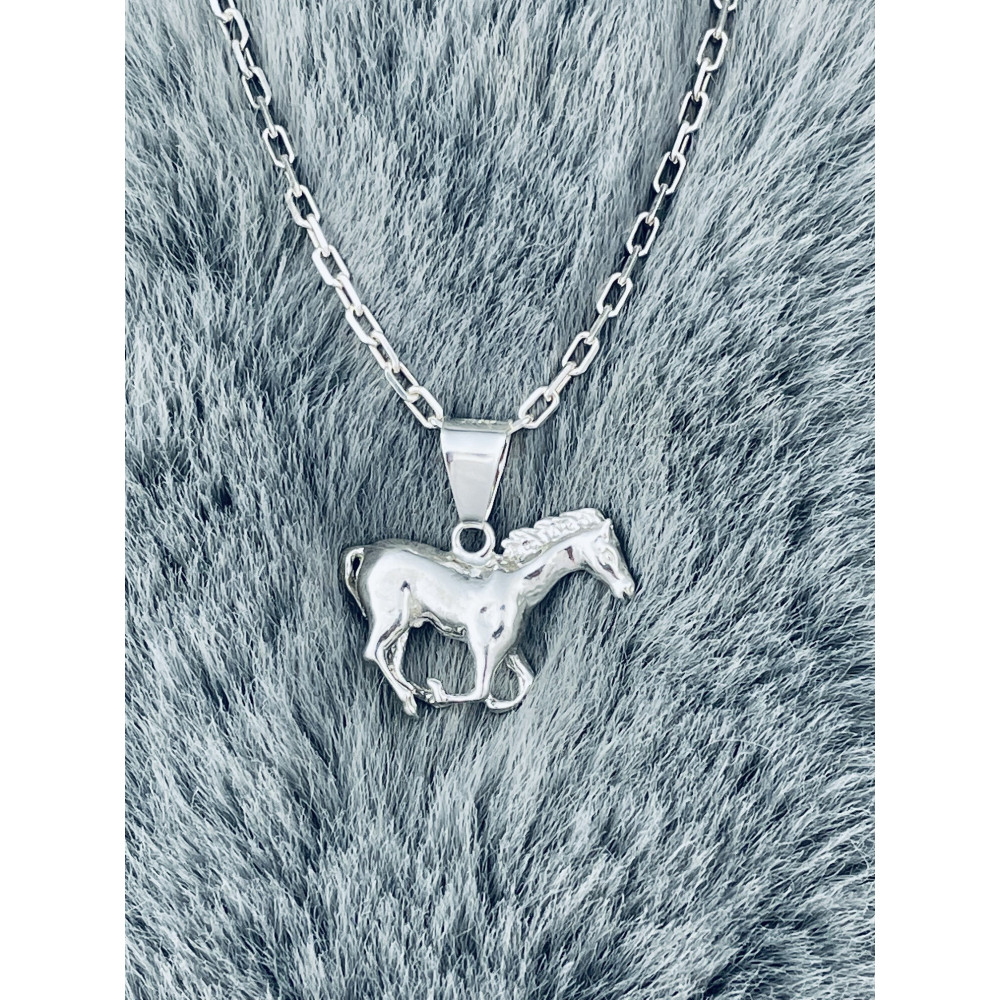 Silber Anhänger Galoppierenden Laufen Pferd