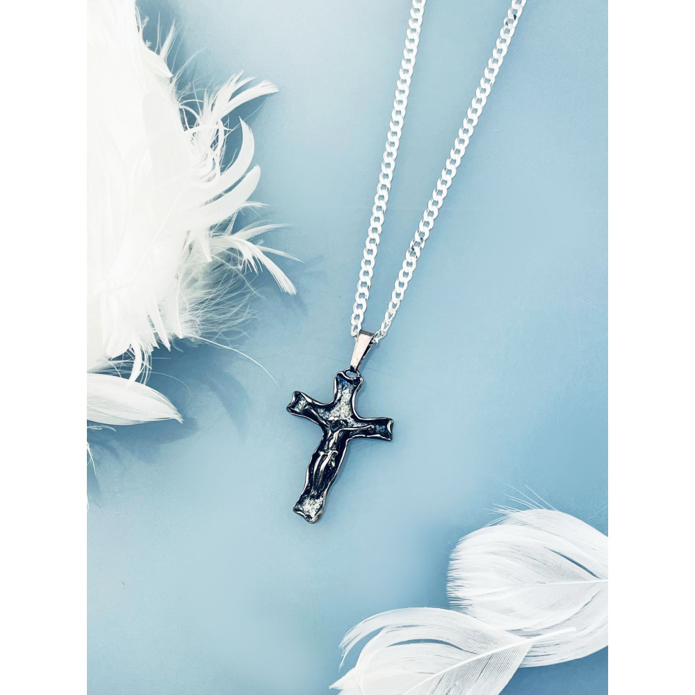 Silber 925er Anhänger Kreuz  mit Jesus Erstkommunion Taufe