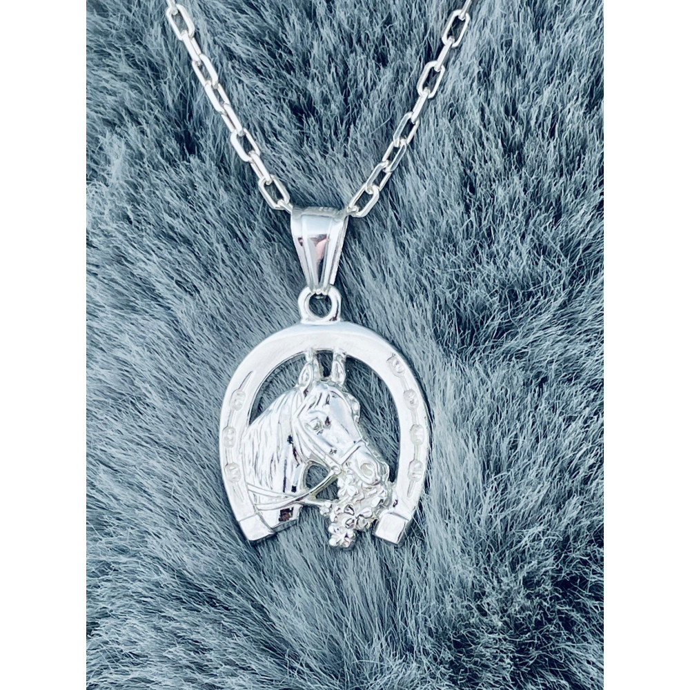 Silber Anhänger Pferd Hufeisen