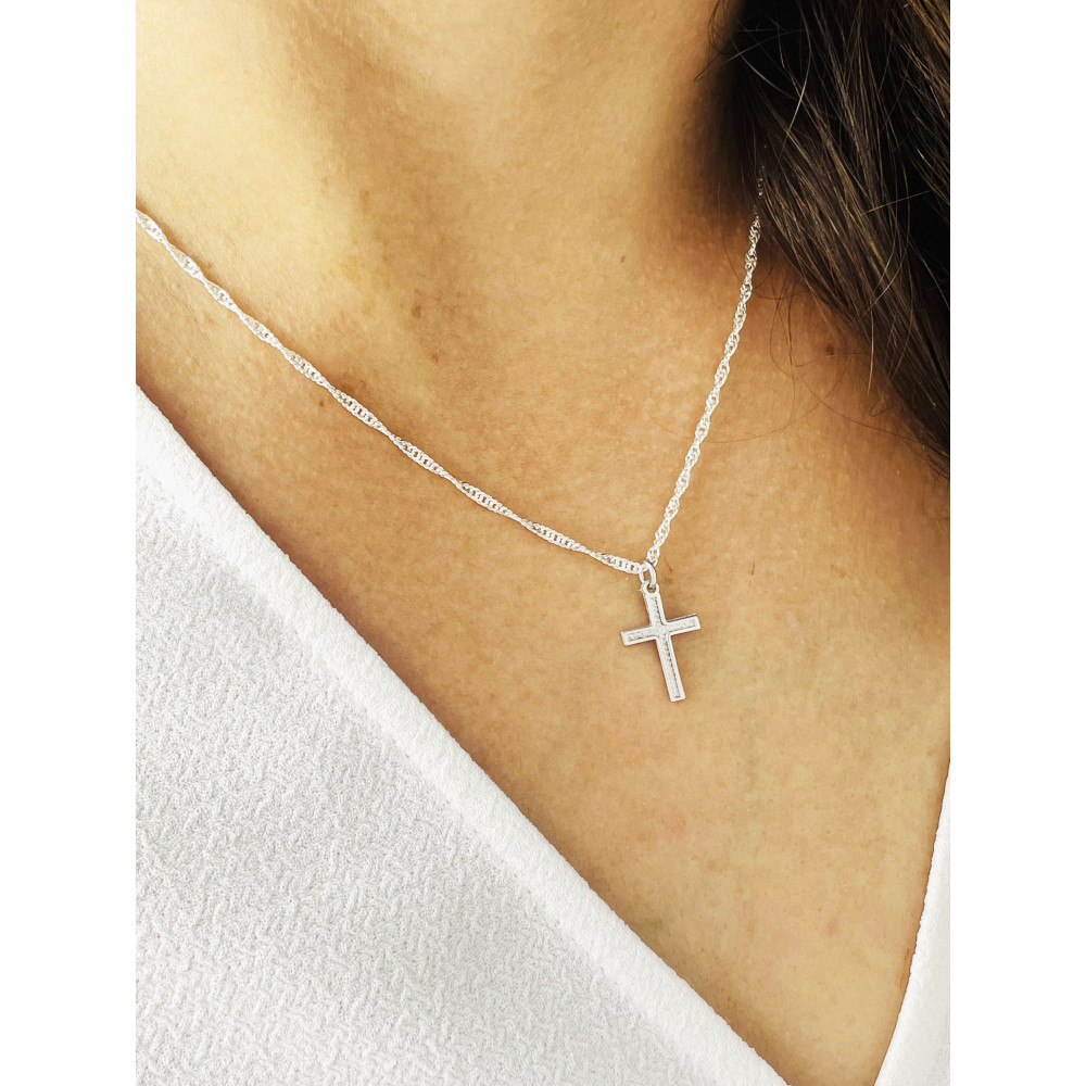 Silber Anhänger Kreuz  Erstkommunion Taufe