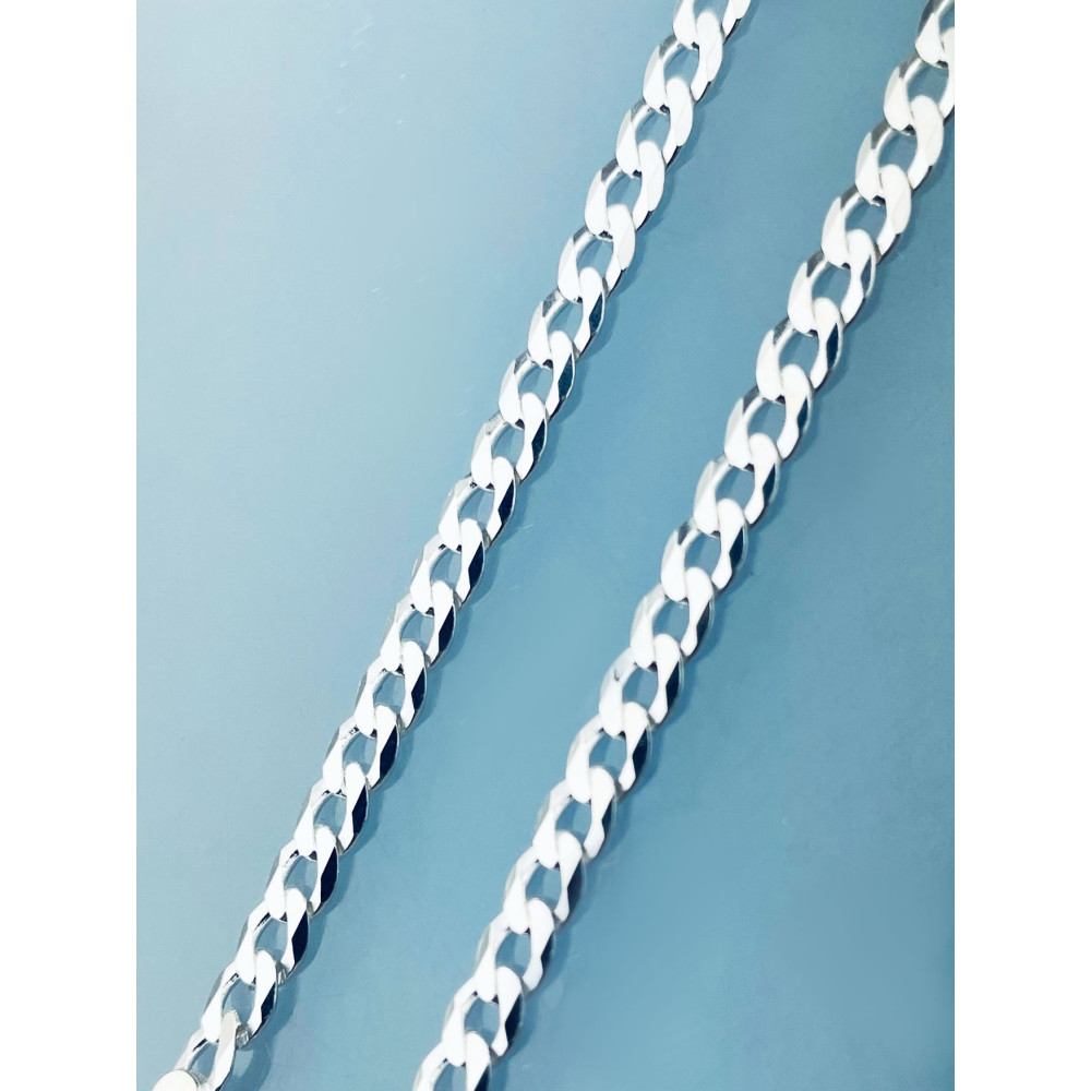 Srebrny komplet naszyjnik łańcuszek pancerka zawieszka krzyżyk frezowany Komunia Chrzest