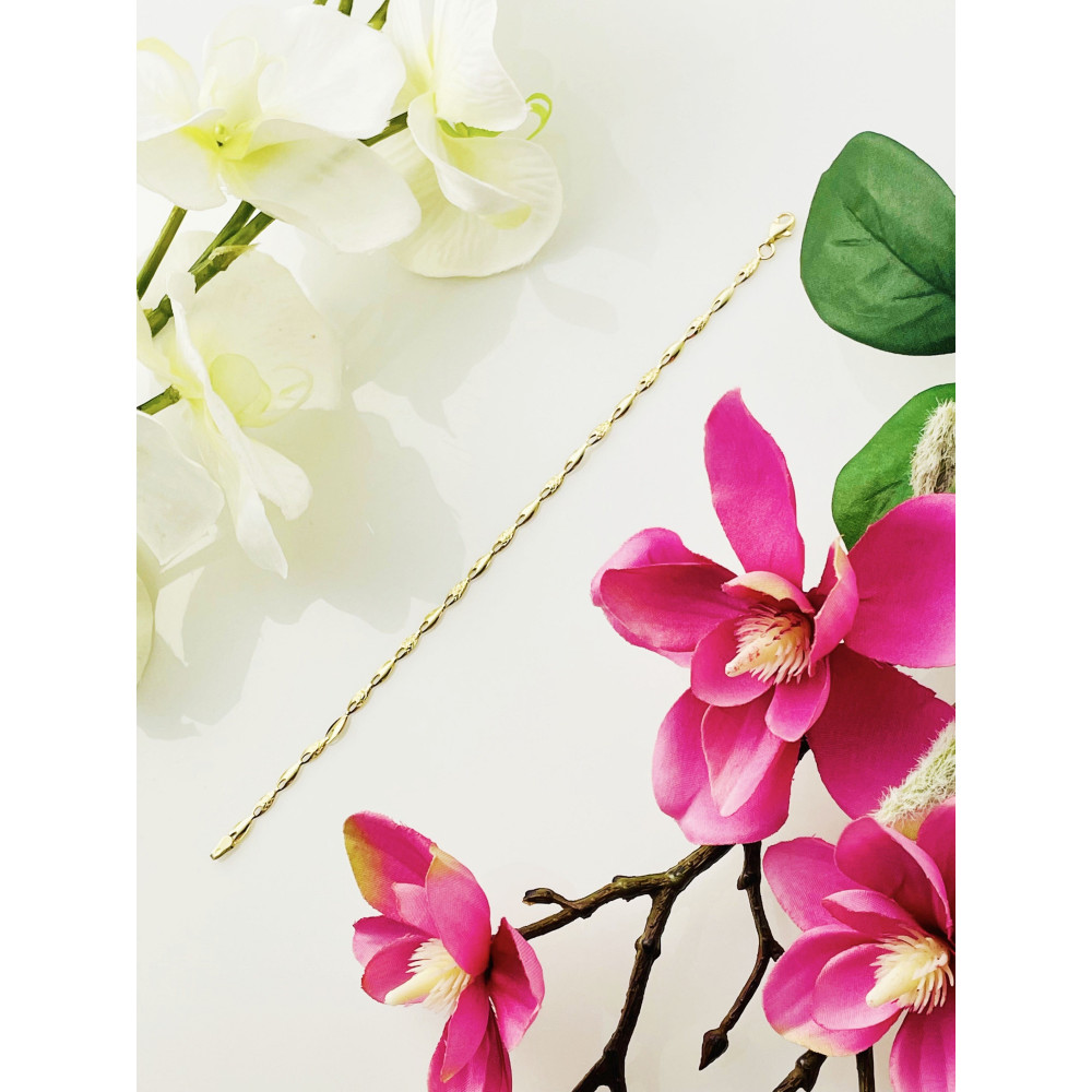 Złota bransoletka pawie oczka diamentowana