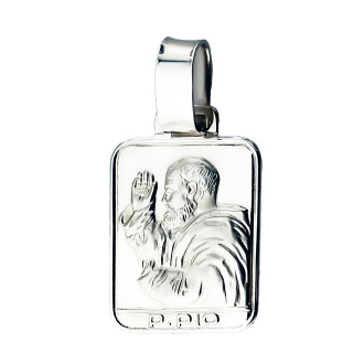 Srebrny Medalik Ojciec Pio Komunia Chrzest