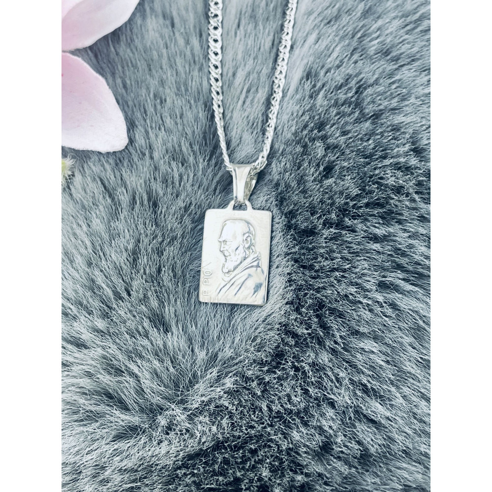 Silber Anhänger Pater PIO Erstkommunion 925er