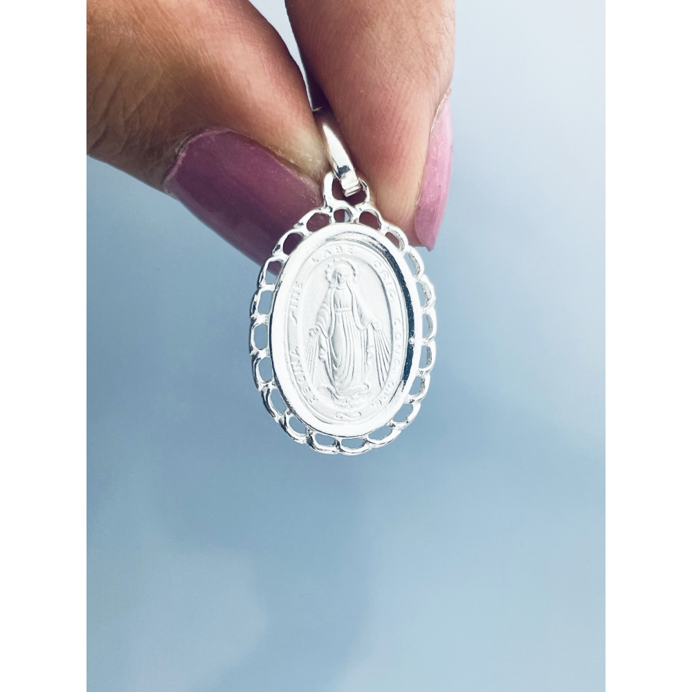 Silber Anhänger Madonna Maria Erstkommunion 925er