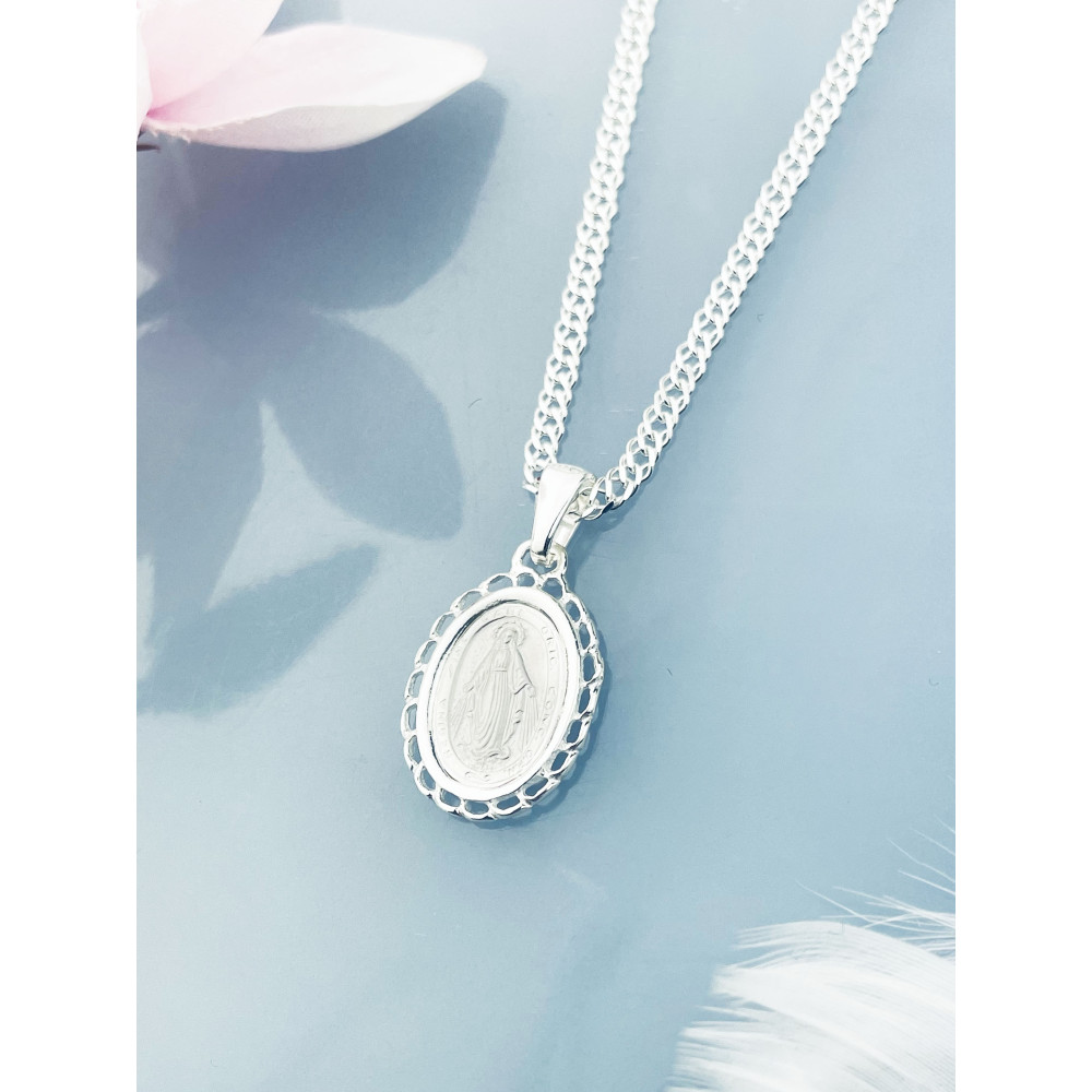 Silber Anhänger Madonna Maria Erstkommunion 925er