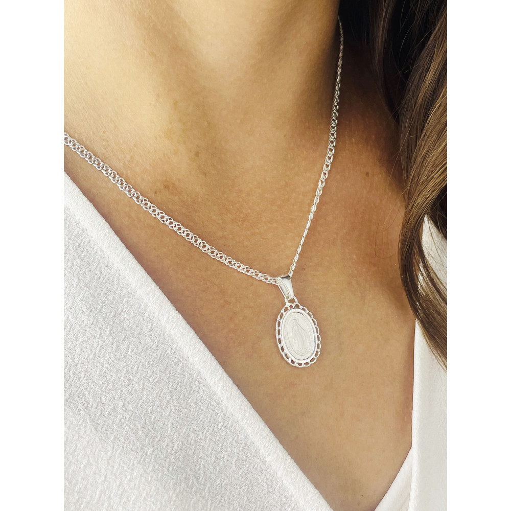 Silber Anhänger Madonna Maria Erstkommunion 925er