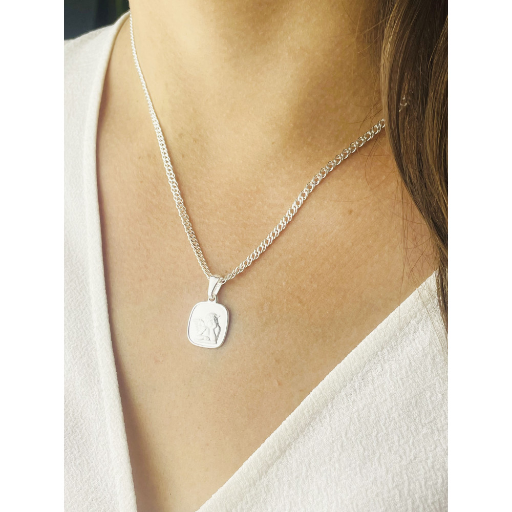 Srebrny Medalik Aniołek Cherubinek Komunia Chrzest