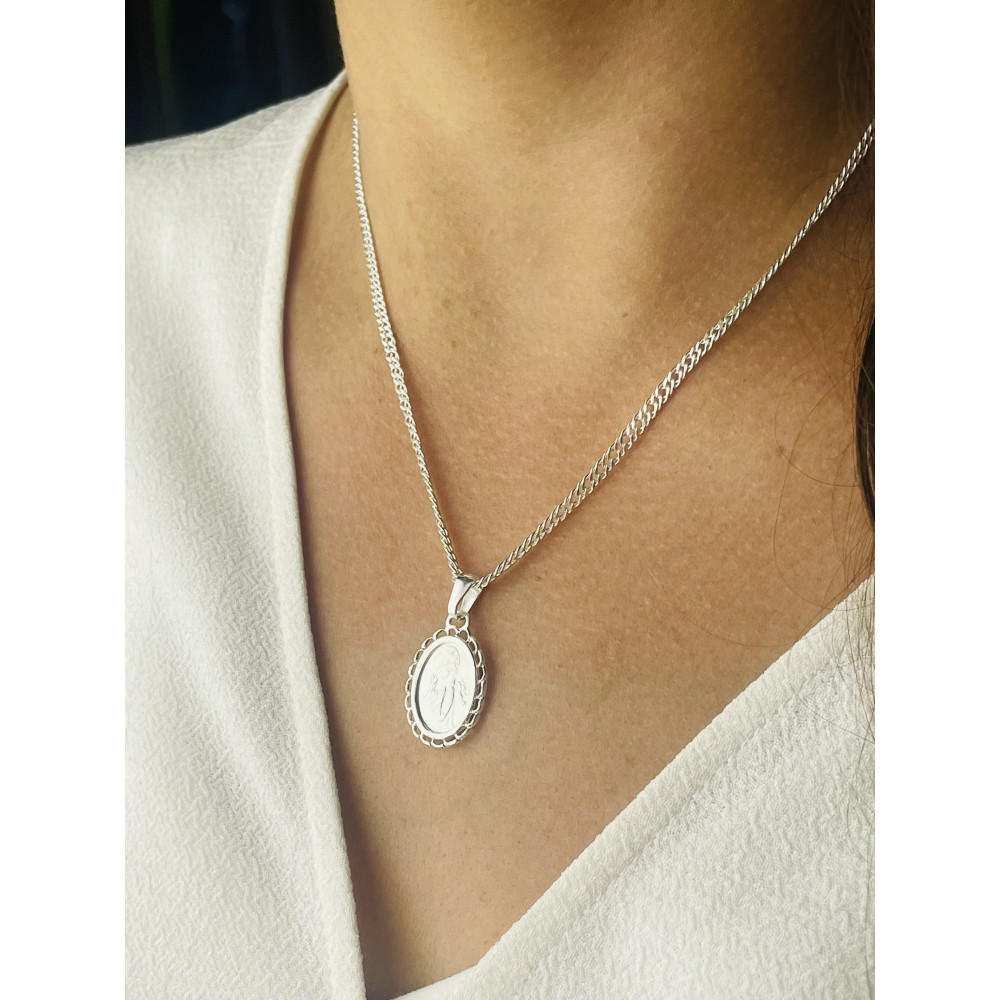 Srebrny Medalik Aniołek Cherubinek Komunia Chrzest