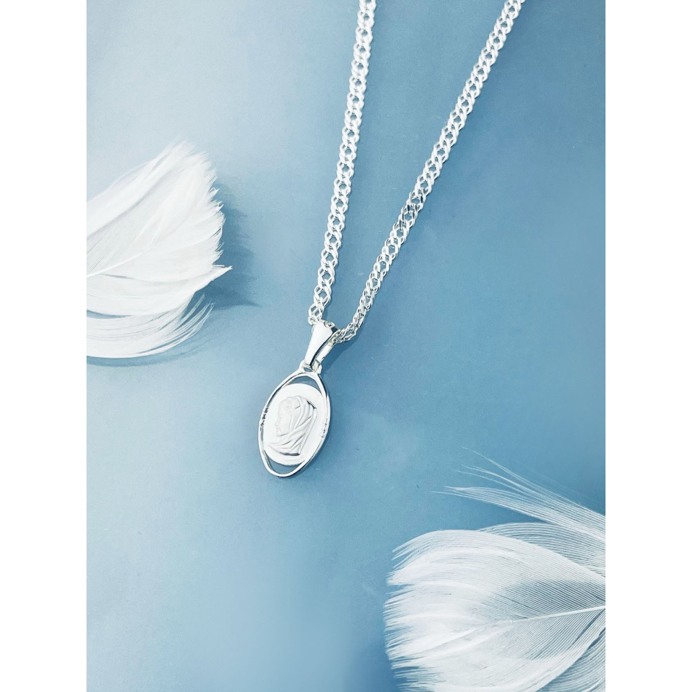 Srebrny Medalik Matka Boska