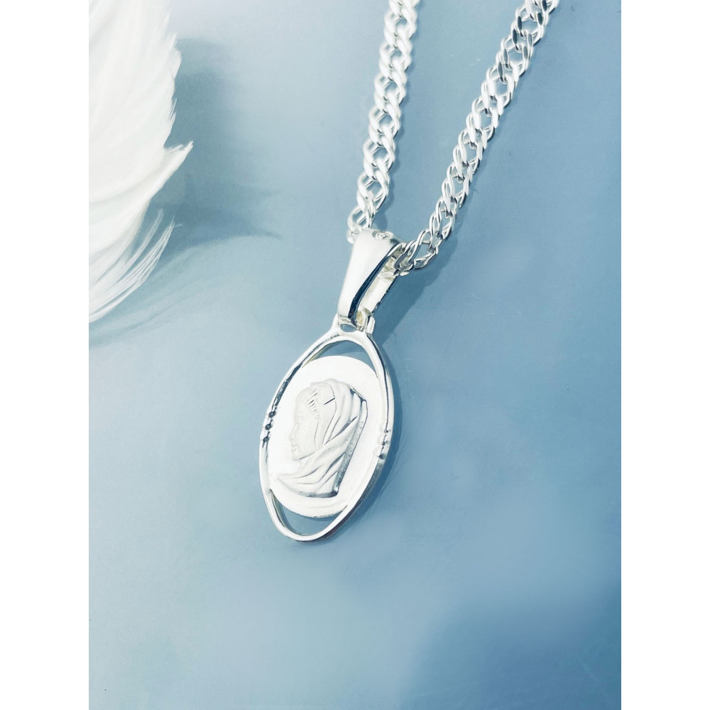 Silber Anhänger Madonna Maria Erstkommunion 925er