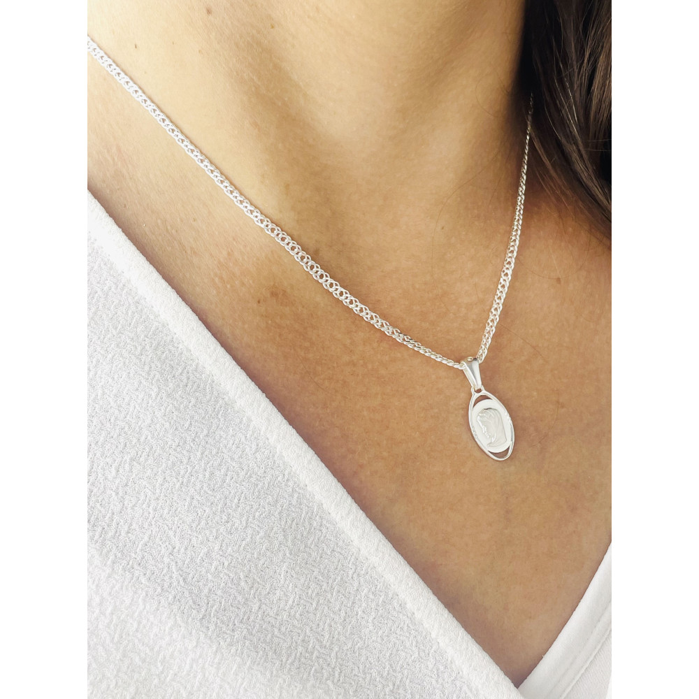 Srebrny Medalik Matka Boska