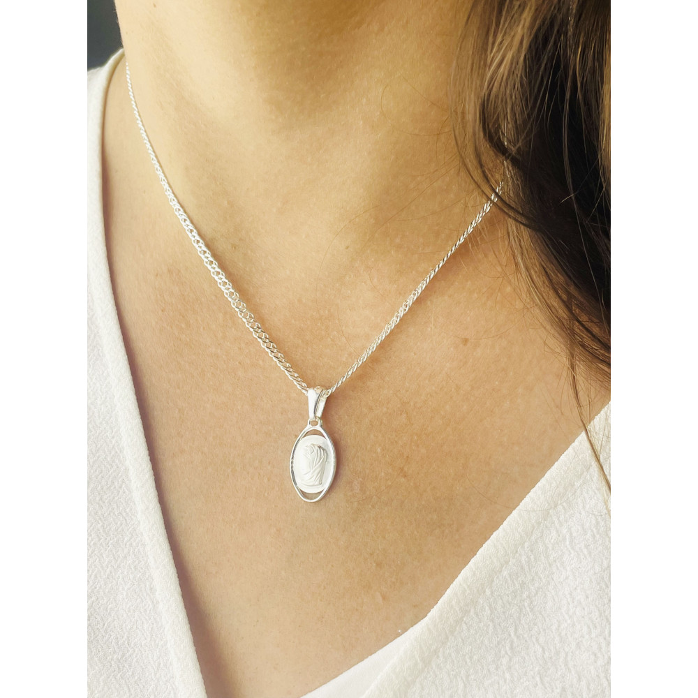 Srebrny Medalik Matka Boska