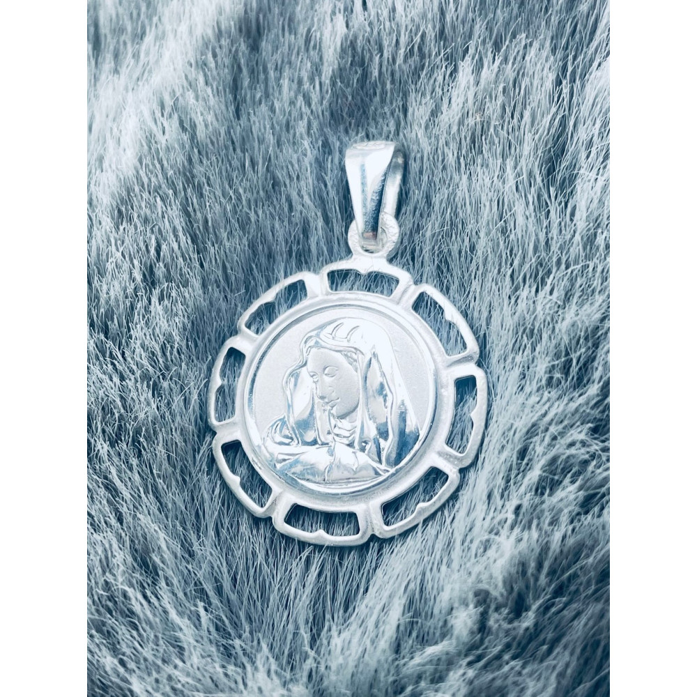 Silber Anhänger Madonna Maria mit Jesuskind Erstkommunion 925er