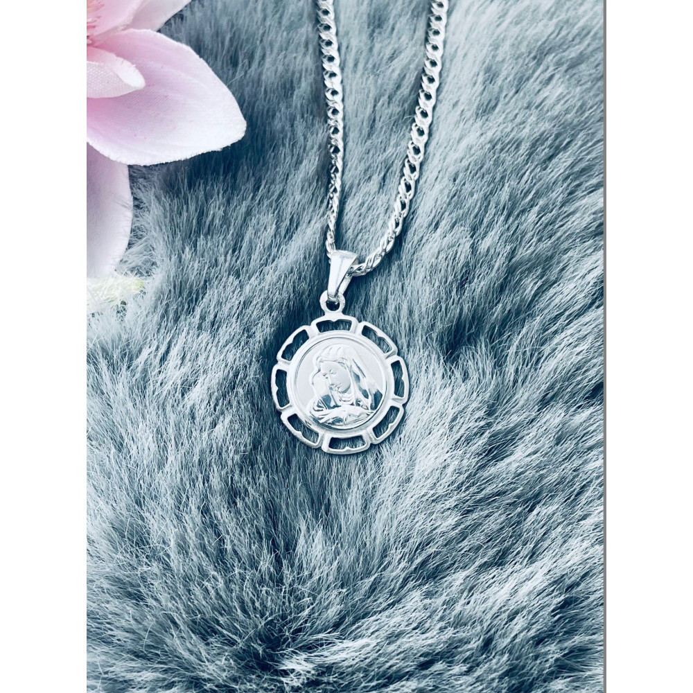 Silber Anhänger Madonna Maria mit Jesuskind Erstkommunion 925er