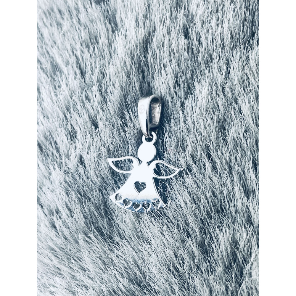 925 Silber Damen Medaillon Anhänger Engel mit Zirkonia