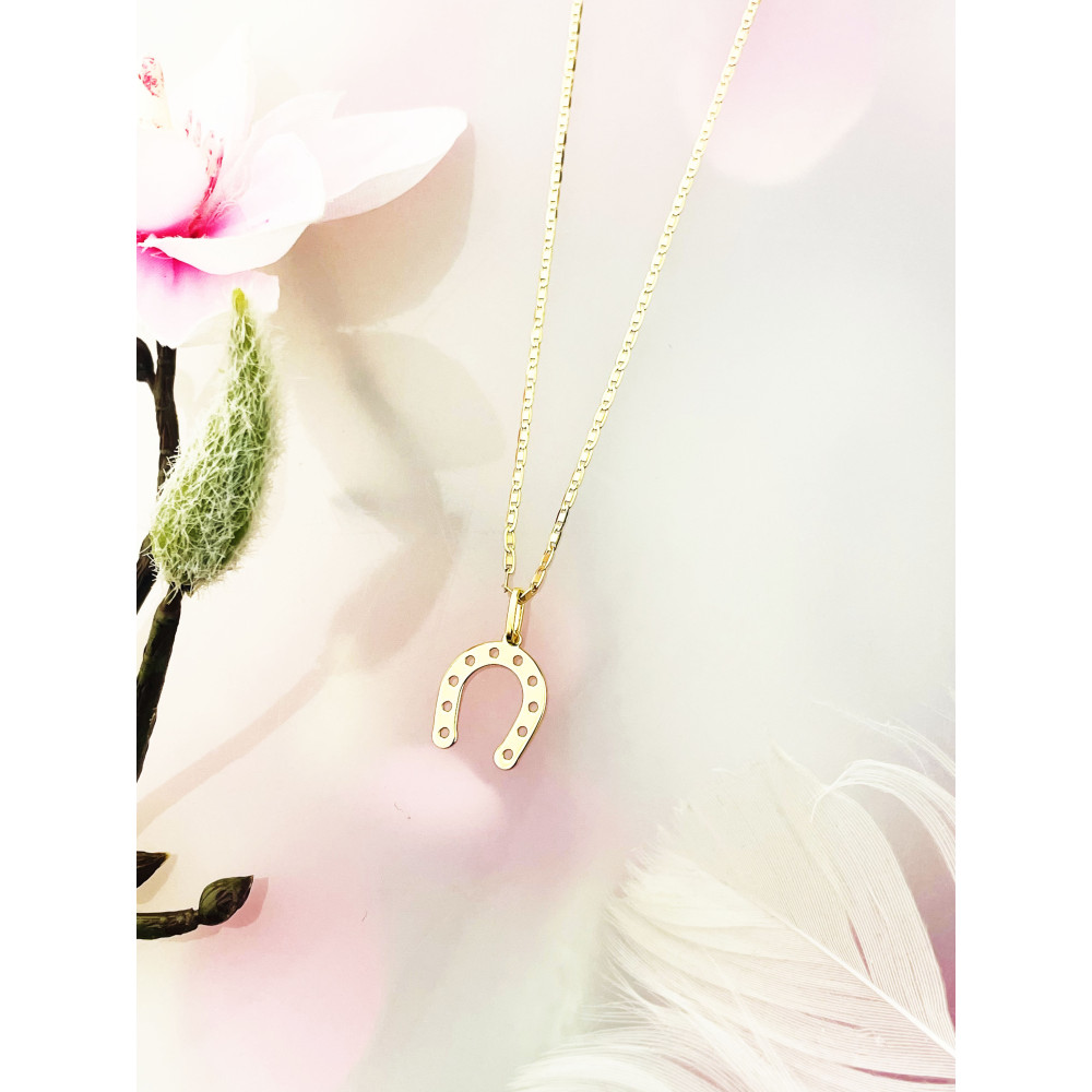 Anhänger Kettenanhänger Gold Goldanhänger Hufeisen 585er 14KT