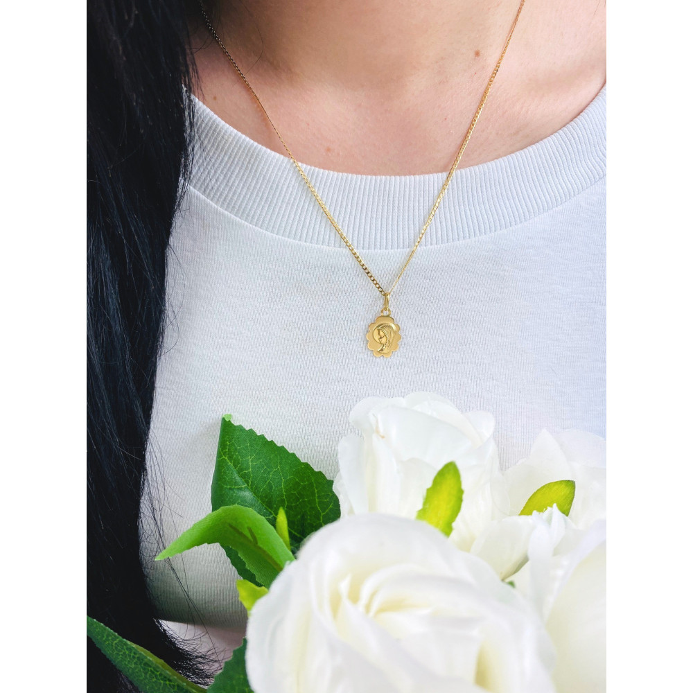 Złoty Medalik Zawieszka Matka Boska Fatimska