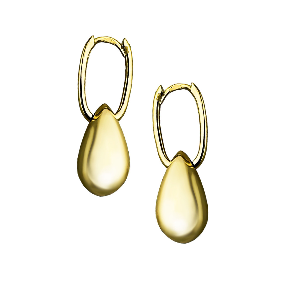 Träne Gold Ohrringe Ohrhänger Ohrstecker Ohrschmuck Paar Gelbgold 585er 14KT