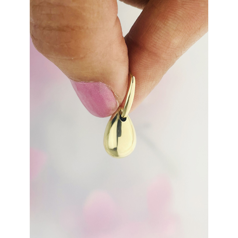 Träne Gold Ohrringe Ohrhänger Ohrstecker Ohrschmuck Paar Gelbgold 585er 14KT