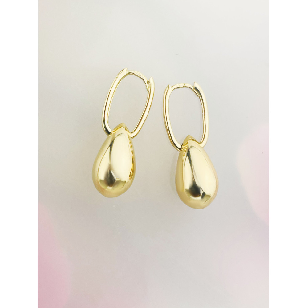 Träne Gold Ohrringe Ohrhänger Ohrstecker Ohrschmuck Paar Gelbgold 585er 14KT