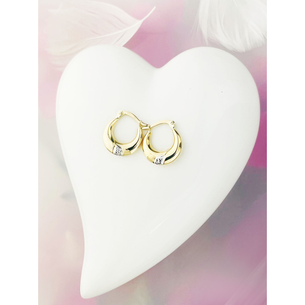 copy of Złote kolczyki kuleczki z cyrkoniami dwukolorowe