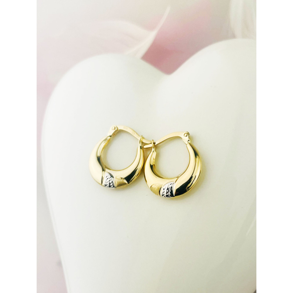 Kreis Creolen Ohrringe Ohrhänger Ohrstecker Ohrschmuck Paar Gelbgold 585er 14KT