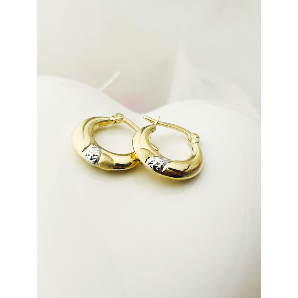 Kreis Creolen Ohrringe Ohrhänger Ohrstecker Ohrschmuck Paar Gelbgold 585er 14KT